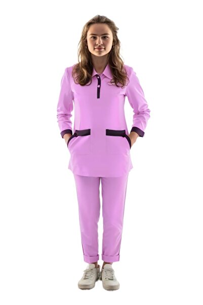 Peach Womens Classic Maid Dress,Housekeeping Uniform,Medical Scrubs,Comfort F...