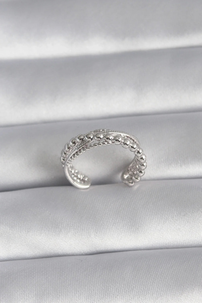 USLUCAN ALIŞVERİŞ Brass Silver Color Women's Ring