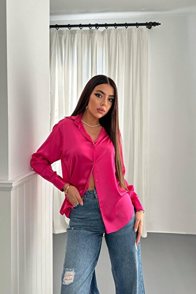 Maxi modena Fuchsia Satin Shirt