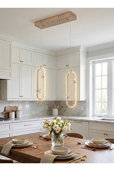 spolux Modern Lighting, Double pendent, Light, Long Crystal light, Suitable f...