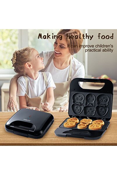 SOKANY 750W Cartoon Waffle Maker, 6 Shapes Non-Stick Electric Cake Maker for ...
