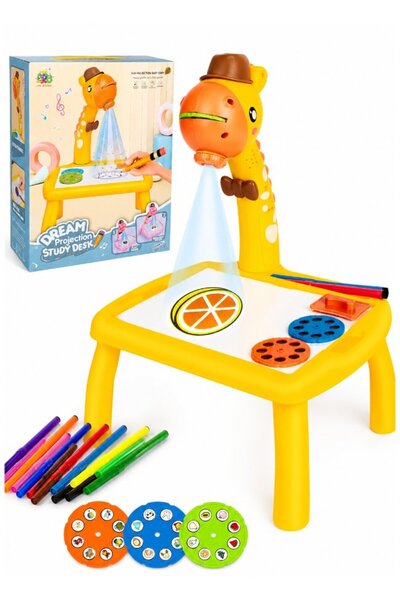 DAT Dream Projection Study Desk with Giraffe Projector, Drawing Table with LE...