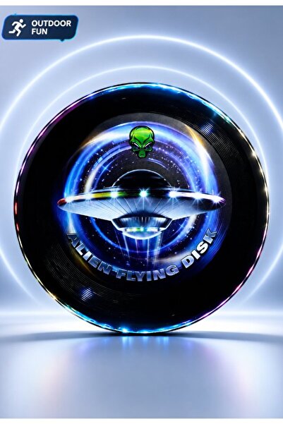 DAT Alien Flying Disk Frisbee Toy for Kids & Adults – 25cm Outdoor Throwing D...
