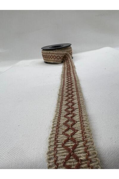KAYA ARNİCA TEKSTİL Vintage Wicker Cross Patterned Ribbon Brown |   Decorativ...