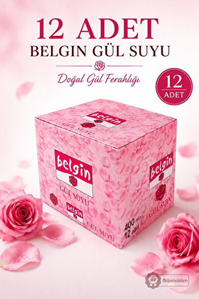 İlkbenaldim 12 Adet %100 Doğal Gül Suyu 400 ml | Toptan Ferahlatıcı Gül Kokul...