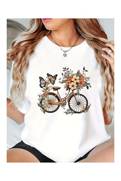 PAVRO Unisex Άνετο T-shirt με μικτό σχέδιο και στάμπα