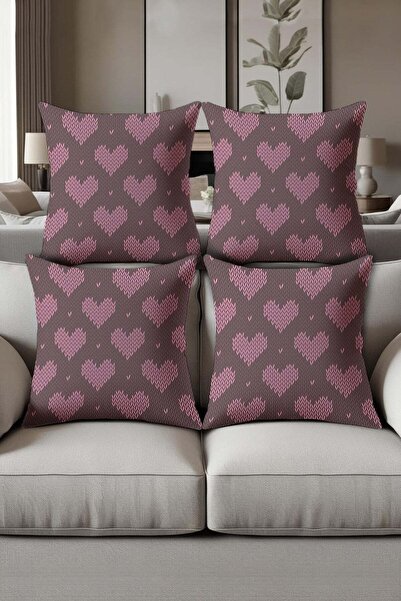 Dolce Mariee Digital Printed Soft Textured 4-Piece Throw Pillow Cover Set Krl...