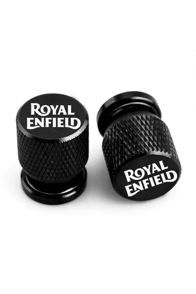 Choice4 Black-A Motorcycle Tire Valve Caps For Royal Enfield Bullet/Meteor/Cl...
