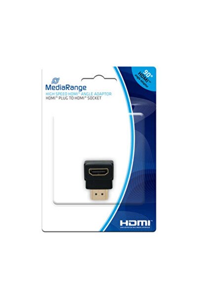 MediaRange Adaptor HDMI de mare viteză, cotit la 90 de grade, negru