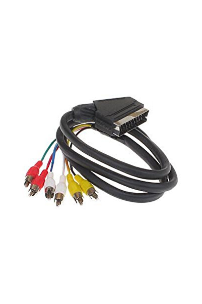 Cabletech Kabel Scart - RCA (Cinch) x6 1.2m czarny (LEC-KPO2711-1,2)