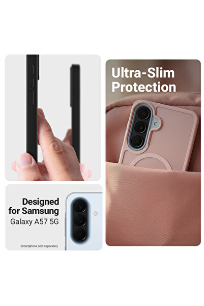 Crong Husă Hibridă Mată Magnetică - Etui MagSafe Samsung Galaxy A57 (r√≥≈ºowy)