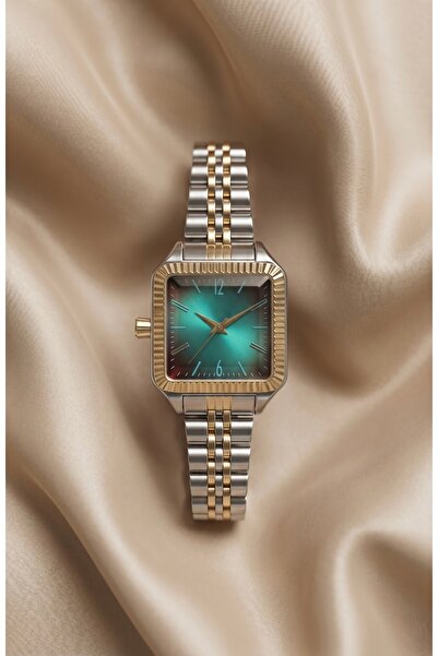 KLISHE Women's Steel Watch Gold & Silver Mix Color & Green Burgundy Gradient ...