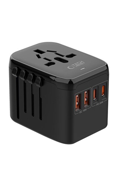 Tech-Protect Adaptor universal de călătorie TA200 EU / UK / US / AU 2xUSB-A, ...