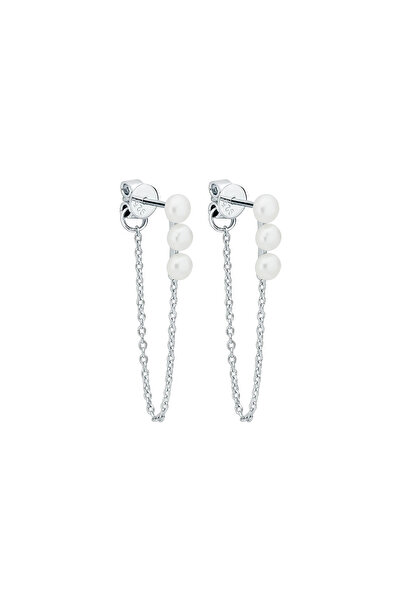 MANAVA Cercei argint cu perle naturale - Trio Cascade