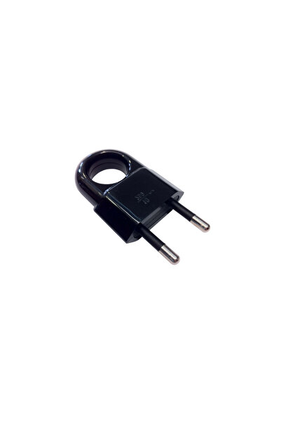 PAWBOL Ștecher cu priză cu gaură pentru cablu, Euro 10A/250V, negru D.3104C