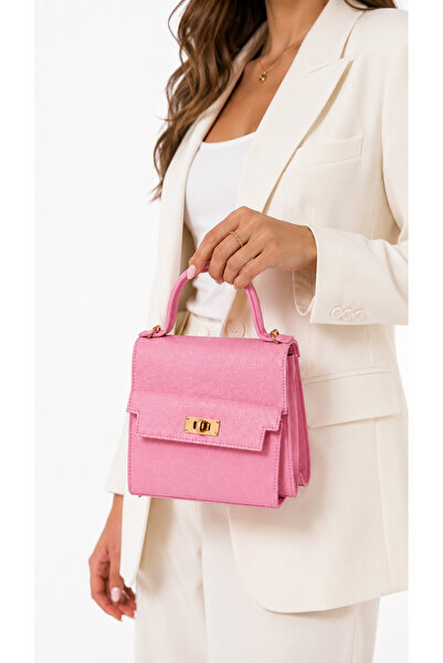 Bags Italia Women's handbag with handle and gold accessories