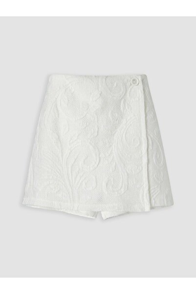 LC Waikiki Nevavm Embroidered Girls' Shorts Skirt with a Difference