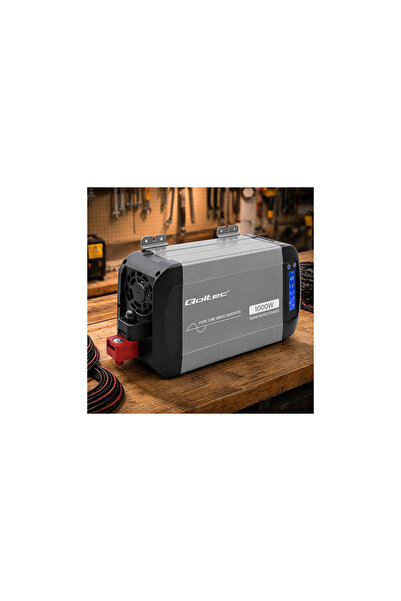 Qoltec Invertor cu undă sinusoidală pură |   12V la 230V |   500/1000W |   LC...
