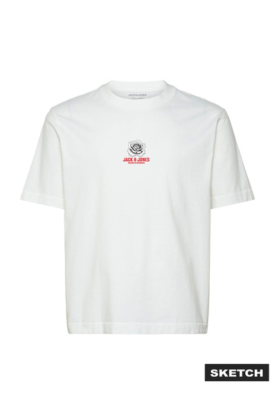 Jack & Jones Ekru Erkek Regular Fit Logo Baskılı T-Shirt 12306238 JORRUDE TEE...