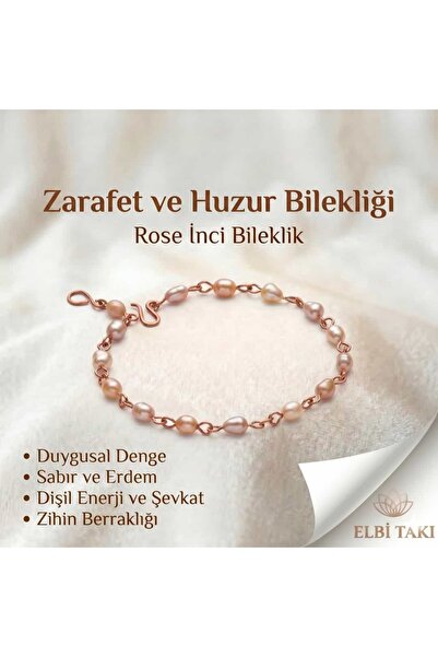 Elbi Takı Aura Model Arpa İnci Rose Bileklik