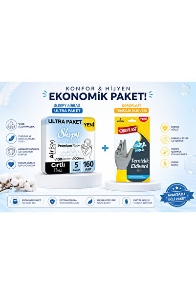 Sleepy Bio Natural Premium Plus Airbag Comfort Ultra Paket Bebek Bezi 5 Numar...