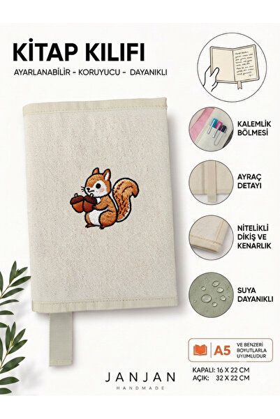 JANJAN Natural Fabric Book Cover,Washable Book Cover,Book Protector,32X22 cm ...