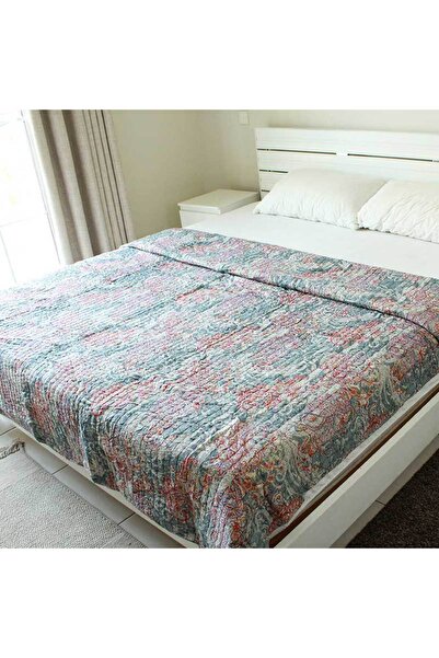 Weswadesi Double Quilt – Grey and Red Printed