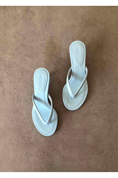 trendyhit Veno Bebemavi Parmak Arası 4cm Topuklu Kadın Terlik