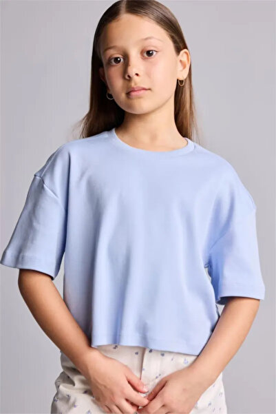 DeFacto 100% Cotton Crew Neck Short Sleeve T-Shirt Girls H7237A826Sm