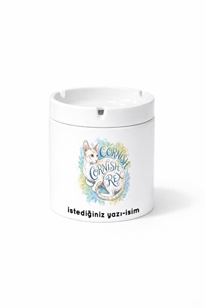 Kirbi Reklam Animal Cornish Rex Curly Fur Cat Double Sided Printed Ash Tray A...