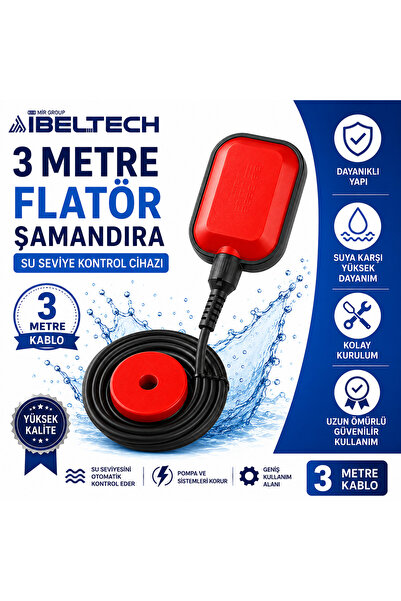 İBELTECH 3 Metre Flatör Şamandıra Su Seviye Kontrol Flatörü Pompa Flatörü