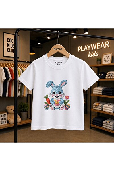 playwear Tricou unisex pentru copii 100% tricotat cu imprimeu morcov, 5 6 -7 ...