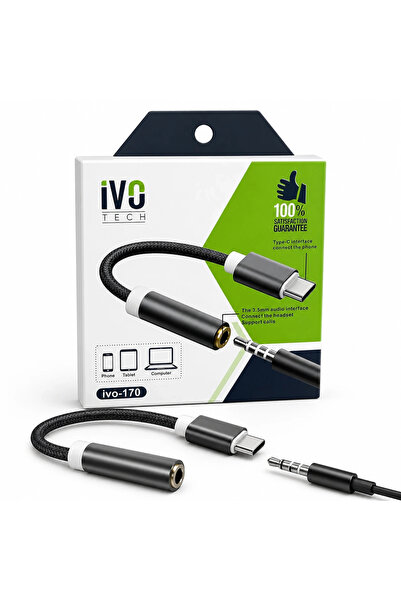 Genel Markalar Type-C to 3.5mm Kulaklık Dönüştürücü Aux Adaptör TECH IVO-170