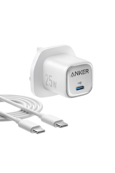 Anker Anker - Wall Charger with Type-C Input and Type-C to Type-C Cable - 25W...