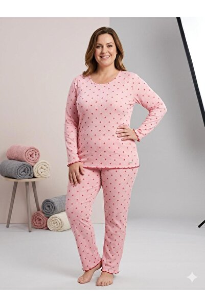 LXL Set de pijamale tricotate de vară, cu model de căpșuni, cu mâneci pudrate...