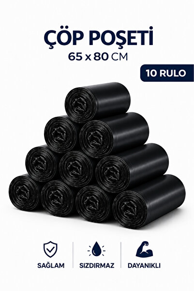 MSE HOLD Çöp Poşeti 65x80 Büyük Boy 10 Rulo 100 Adet Dayanıklı Sızdırmaz Çöp ...