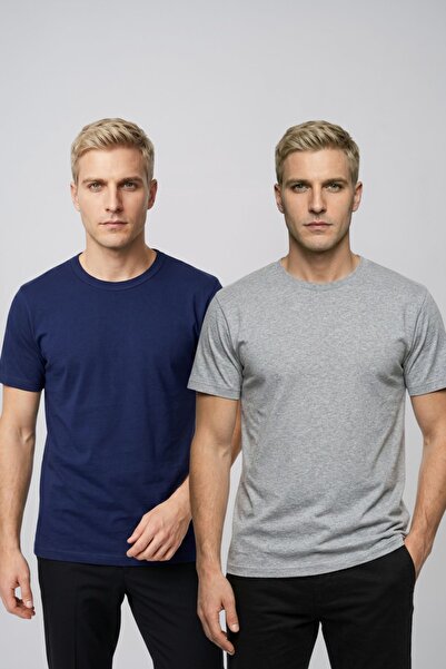 fevien Advantageous 2-Pack Men's Crew Neck Short Sleeve Basic T-Shirt Casual ...