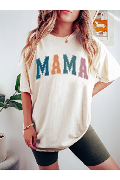 PAVRO Unisex Άνετο T-shirt με μικτό σχέδιο και στάμπα