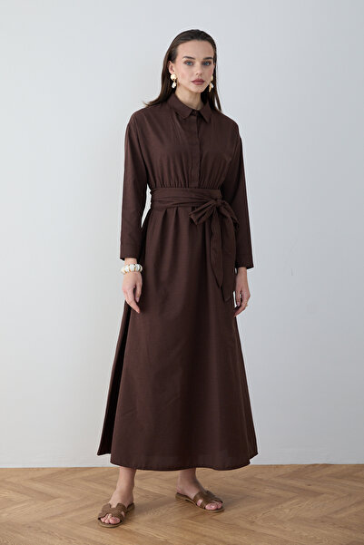 Melike Tatar Belted Poplin Dress 68-6302