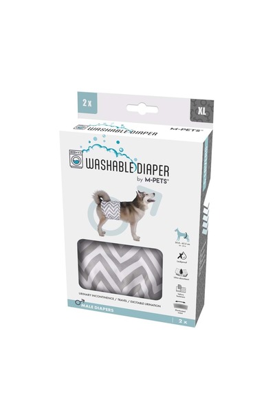 M-PETS ERKEK KÖPEKLER İÇİN YIKANABİLİR KÜLOT 2Lİ (XL)