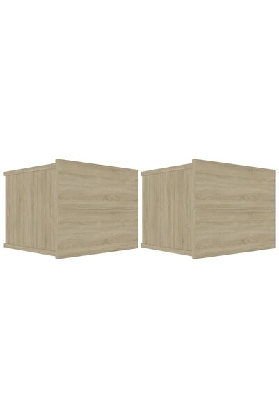 vidaxl Noptiere, 2 buc., stejar sonoma, 40x30x30 cm, lemn prelucrat