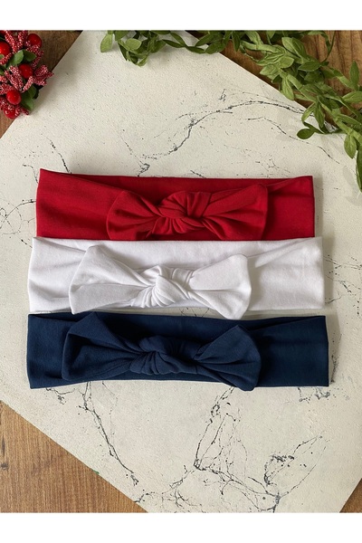 Miniko Butik Tavşan Kulak Penye Bebek Saç Bandı 3'lü