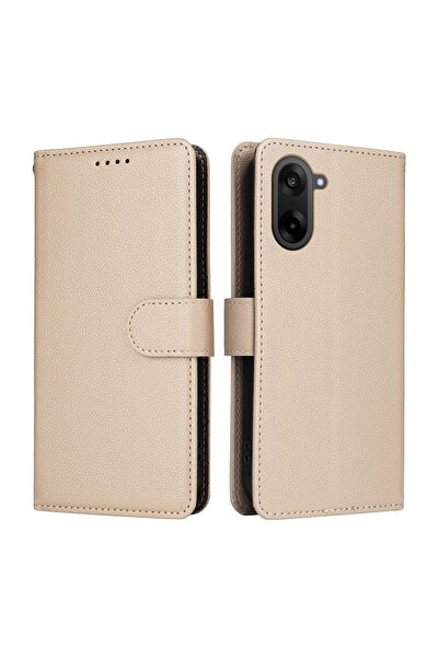 sscase Litchi Texture Θήκη Πορτοφόλι Beige (OnePlus Nord CE 5 5G)