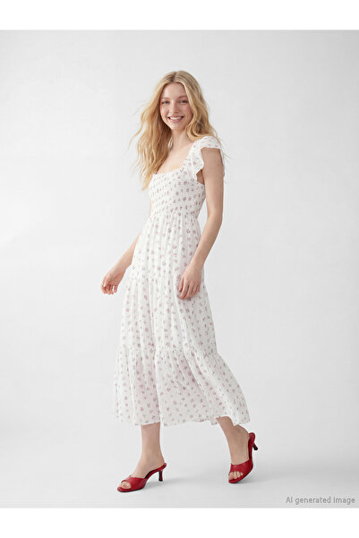LC Waikiki Floral Tiered Poplin Dress