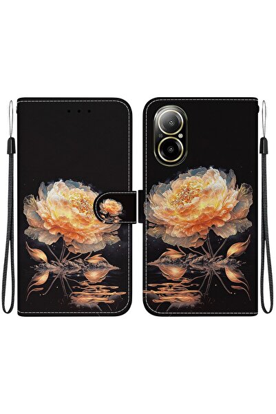 sscase Colored Drawing Θήκη Πορτοφόλι Gold Peony (Realme C67 4G)