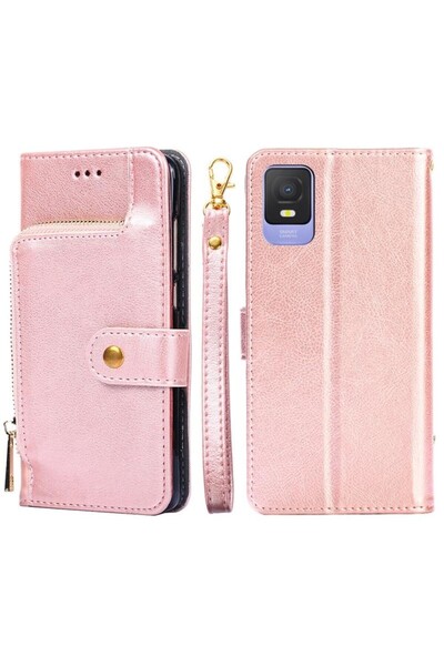 sscase Zipper Bag Θήκη Πορτοφόλι Rose Gold (TCL 403)