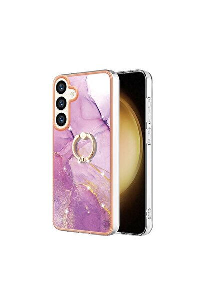 sscase Marble Pattern Θήκη Σιλικόνης με Δαχτυλίδι Violet (Samsung Galaxy S24 5G)