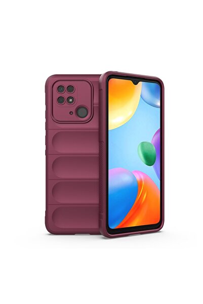 sscase Magic Shield TPU + Flannel θήκη Σιλικόνης Wine Red (Xiaomi Redmi 10C)