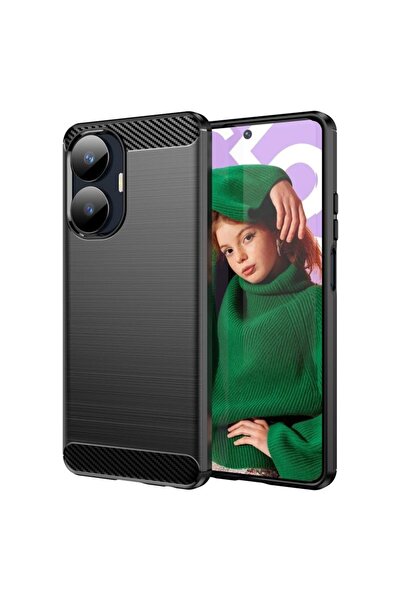 sscase Brushed Carbon Θήκη Σιλικόνης Black (Realme C55)