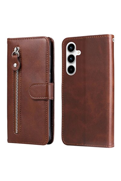 sscase Zipper Θήκη Πορτοφόλι Brown (Samsung Galaxy A35 5G)